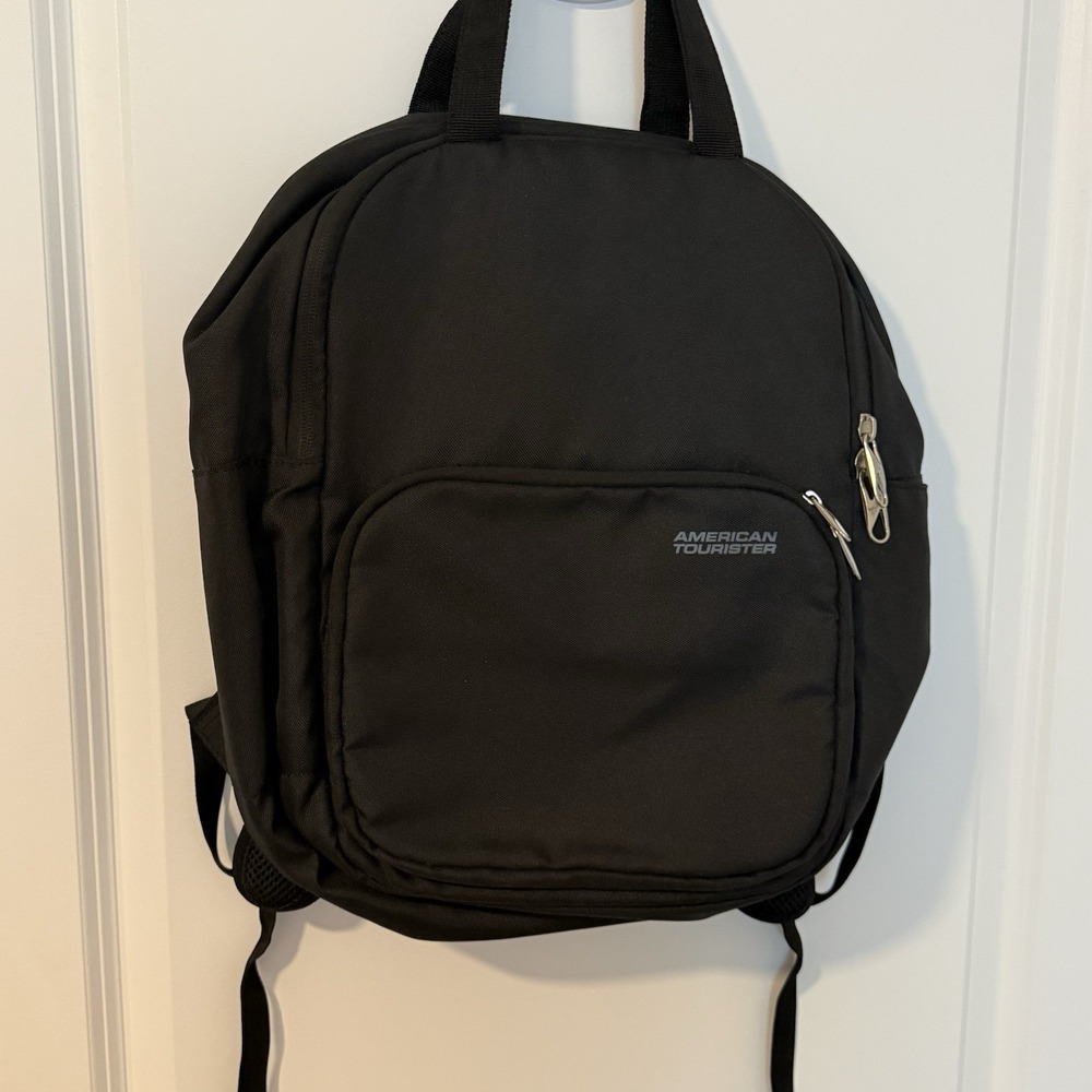 American Tourister Brookside Laptop Backpack 15x12 Black Tech School Travel NWOT